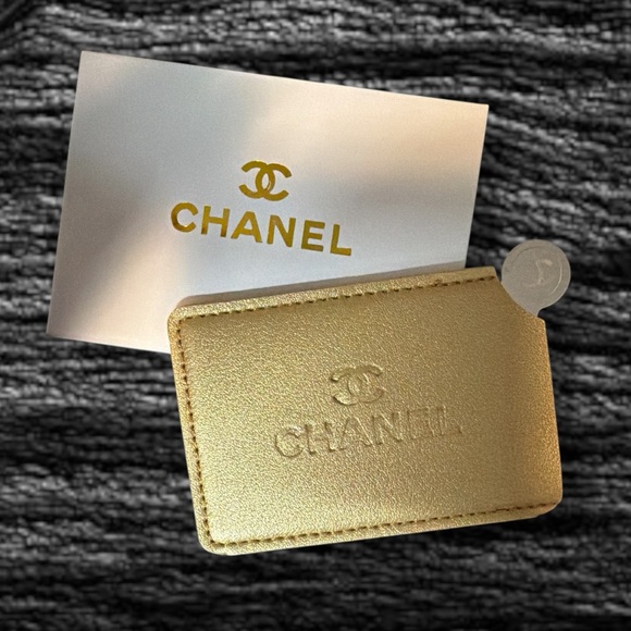 None Handbags - Gold Chanel Card Holder & Mirror - New In Box